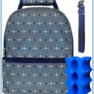 Geometric Blue Insulated Breast Milk Cooler